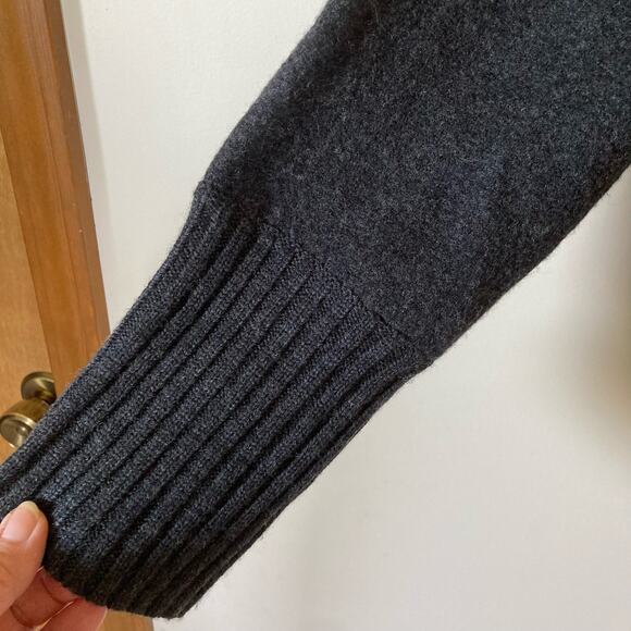 Loft Wool Military Jacket Pea Coat Peplum Charcoal Gray Size Medium Women's - Picture 4 of 13